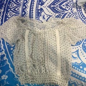 rue21 cinched polka dot shirt